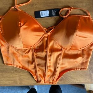 Orange Satin XL Fashion Nova Corset Top